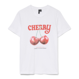 Camiseta Cerezas Blanca