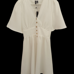 Vestido Corto Abotonado Blanco