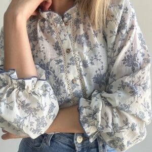 Blusa Flores Azules